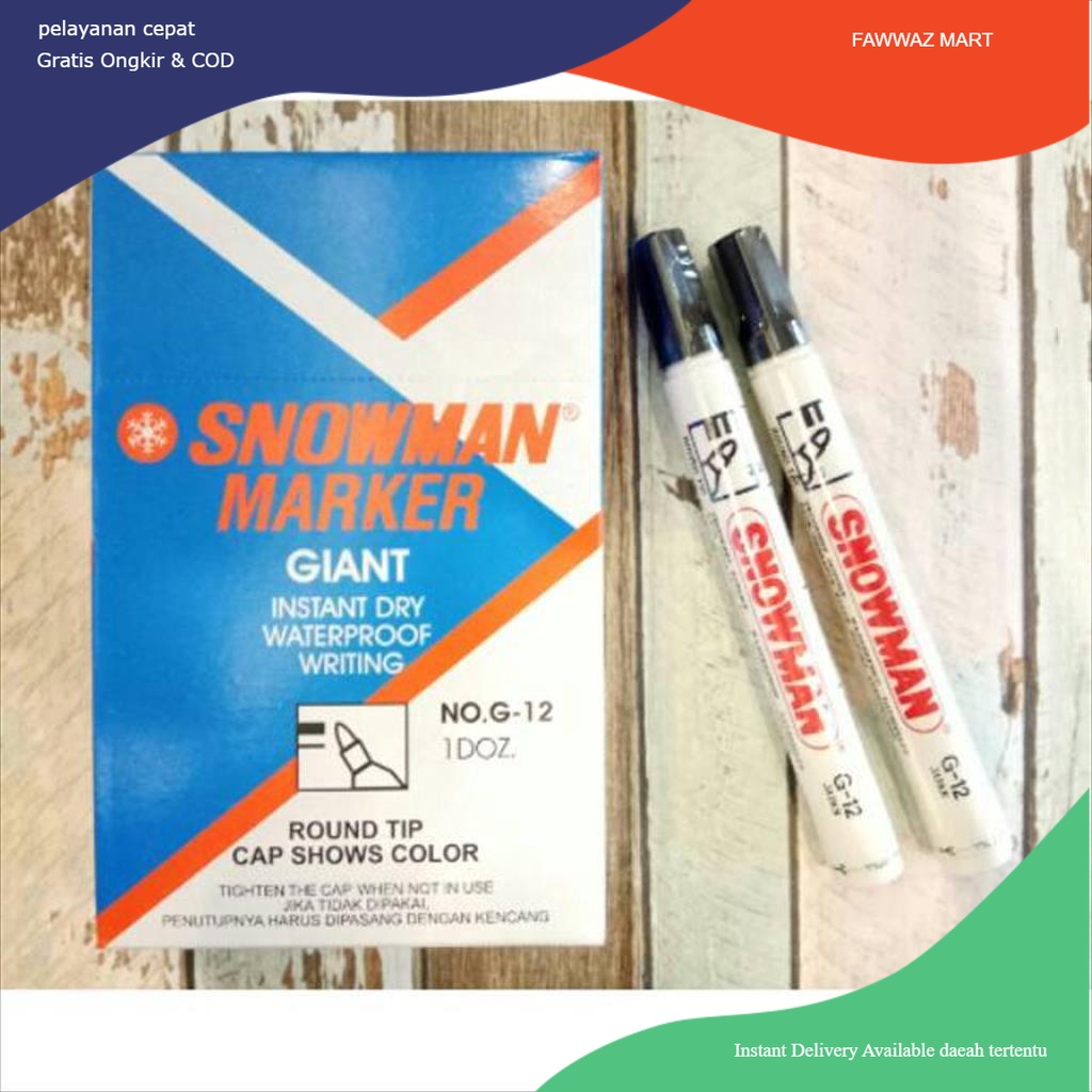 

Spidol Snowman Marker (12pcs) HITAM