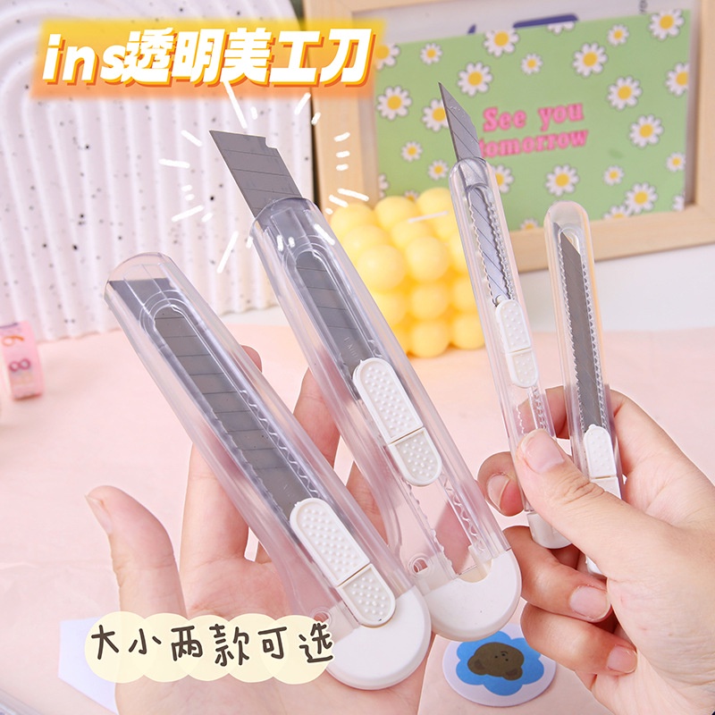 

[HARU] Transparent Minimalist Cutter Portable Cutter Pisau kecil Stationary Lucu