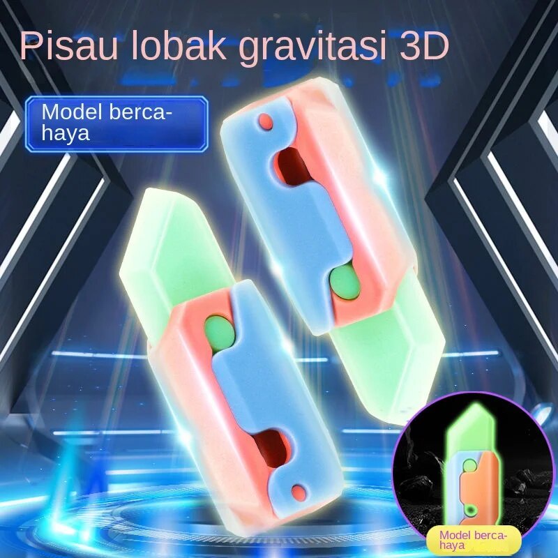 Pisau Lobak Bercahaya 3d Pisau Lobak Gravitasi Dekompresi Mainan Pisau Model Menyenangkan Hadiah Kecil Siswa