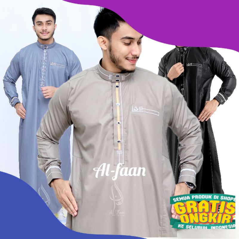 jubah Pria Gamis Pria Jubbah Mewah Model Terbaru Al faan model haramain/haromain/alnoor_JB013/ Kuait
