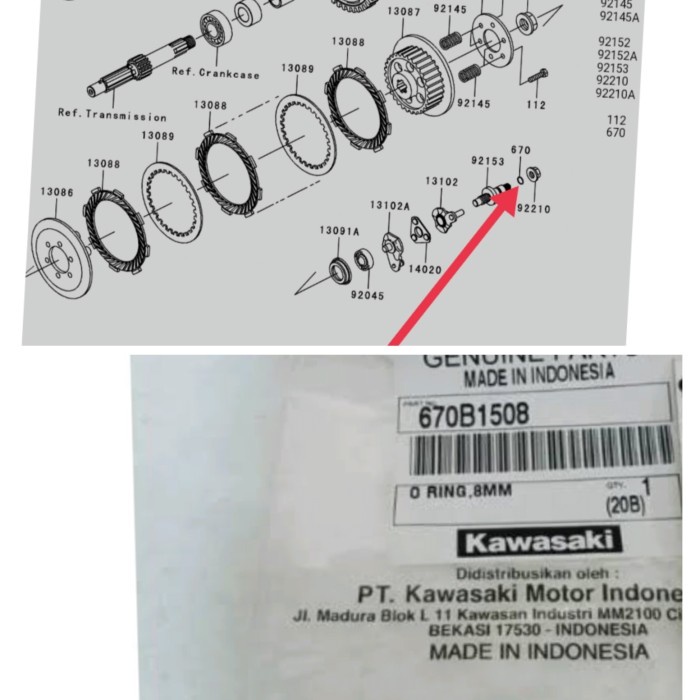 KARET ORING STELAN KOPLING KAZE BLITZ ZX EDGE/ATHLETE KSR110 ORIGINAL