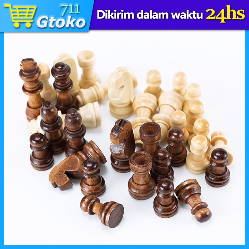 Set Bidak Buah Catur Kayu Internasional