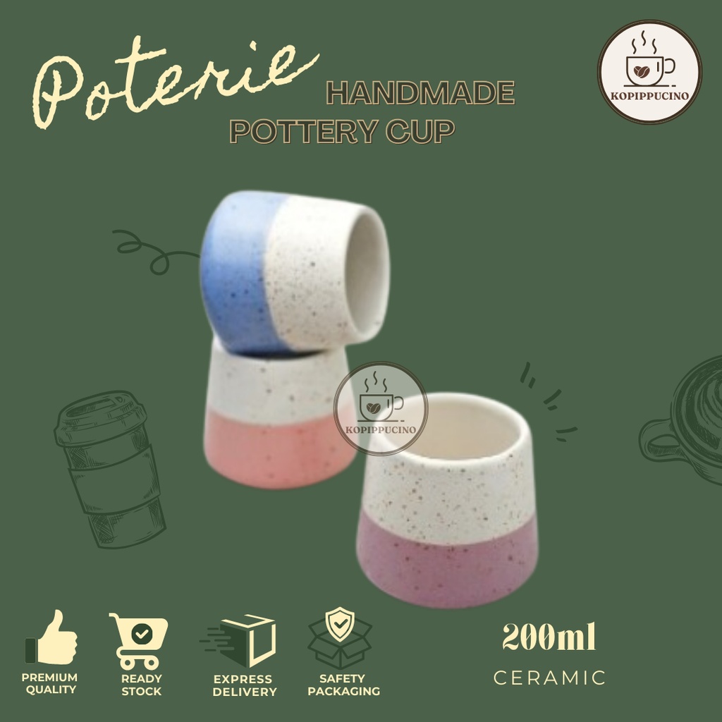 GELAS KERAMIK UNIK POTERIE HANDMADE POTTERY CUP 200ML