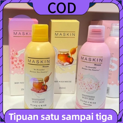 【COD】 MASKIN WHITENING BODY SKIN SHOWER/MASKIN MOUSSE/SABUN MANDI PEMUTIH/MADE IN KOREA