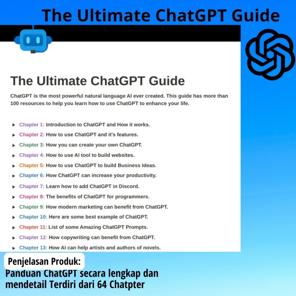 

[E3] The Ultimate ChatGPT Guide - Guide Panduan Chat GPT 64 Chapter [Bahasa Inggris]