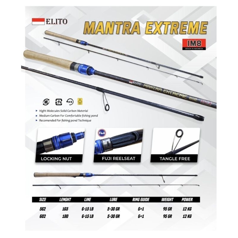 Joran Galatama Ikan Mas Elito Mantra Extreme Blue 165cm 180cm Carbon im8