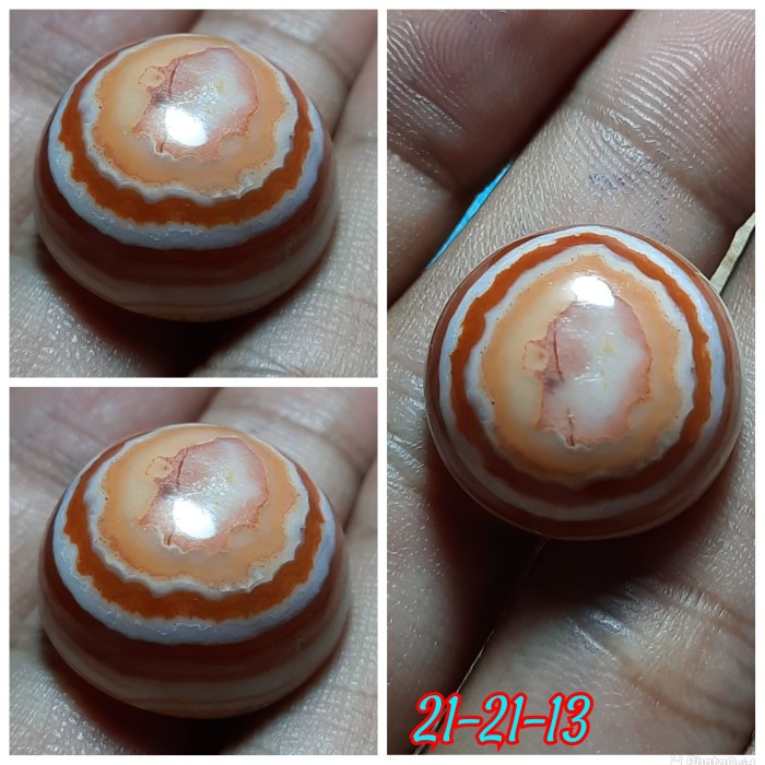 Natural Batu Akik Motif Gambar Pusaran Mata Dewa Puser Bumi Antik 16