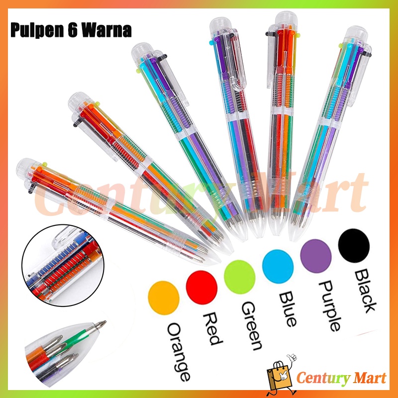 

Ballpont Pen Six-in-One Color /Pulpen 6 Warna /multicolor pen
