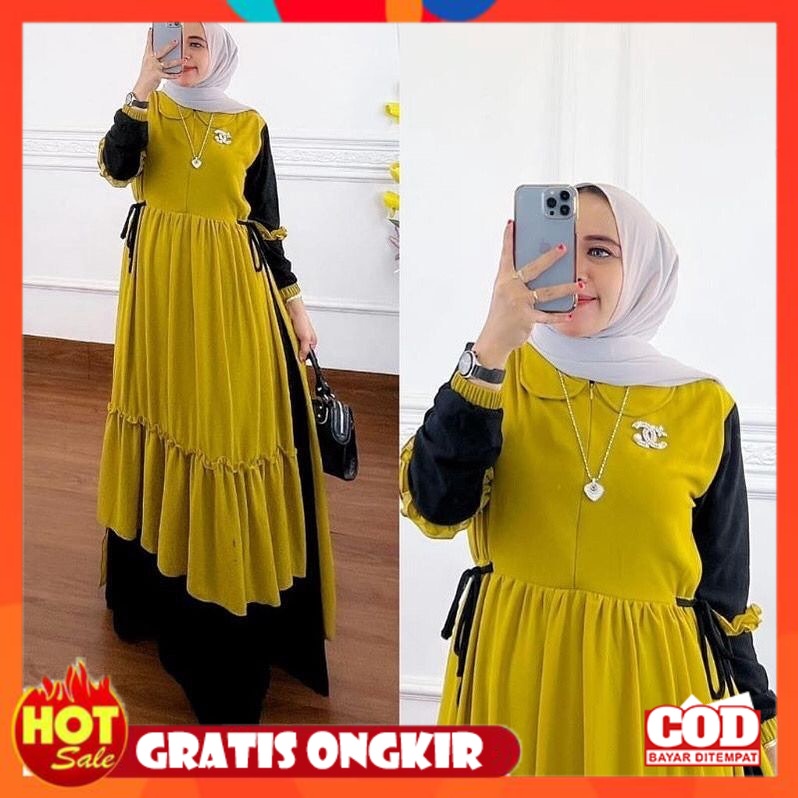 KAIN ADEM HALUS TEBAL / R.A - Prianka Maxy Gamis Muslim Wanita Modern Dress Maxi Gaun Kondangan Matt