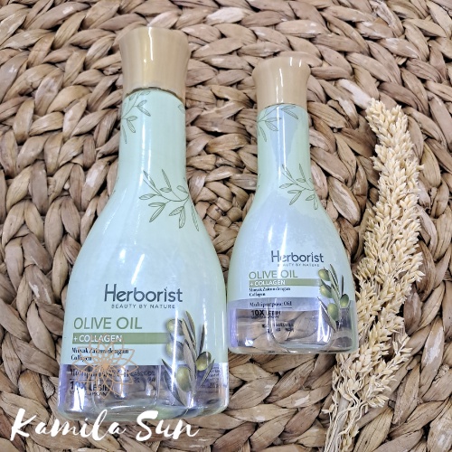 Minyak zaitun herborist viral/Herborist olive oil + collagen 150ml & 75ml BPOM/pelembab kulit/minyak