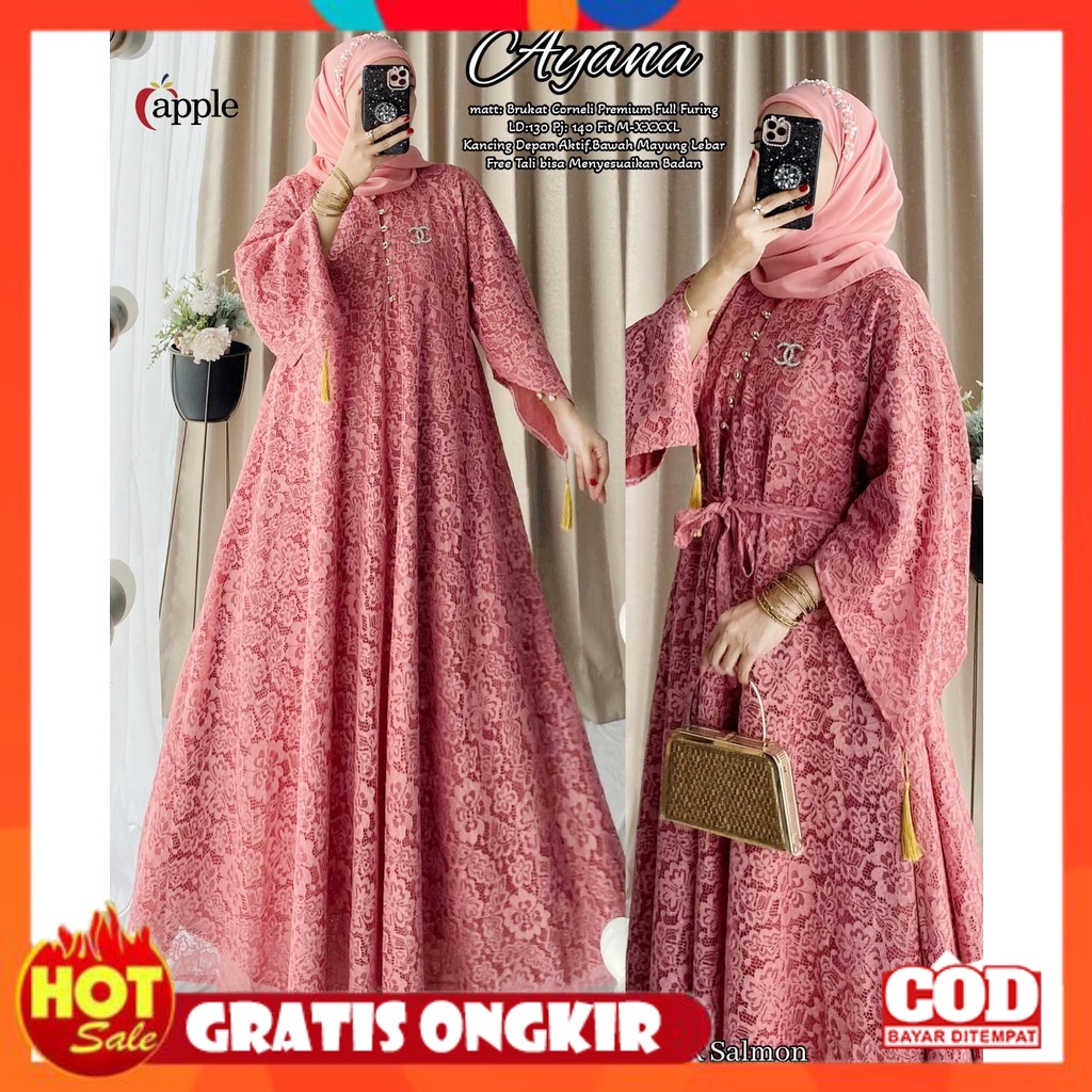 KAIN ADEM HALUS TEBAL / AYANA JUMBO DRESS  BROKLAT CORNELI PREMIUM / GAMIS BROKLAT KONDANGAN BIGSIZE