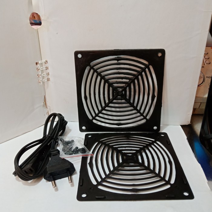 fan /kipas / blower ewig 4 inch + cover depan belakang + kabel colokan