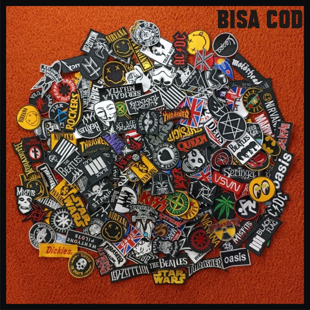 Bordir Bordir Emblem Bordir Jaket Band Punk Metal Brand Patch Bordir Kecil Murah Bisa Pilih Motif Be