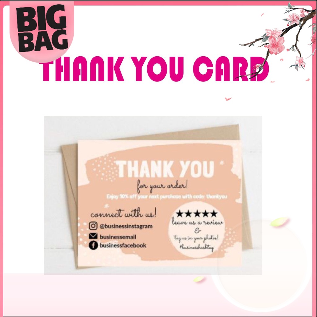 

Thank You Card Kartu Terimakasih Olshop Besar (Free Custom) di Bigbag_Shop