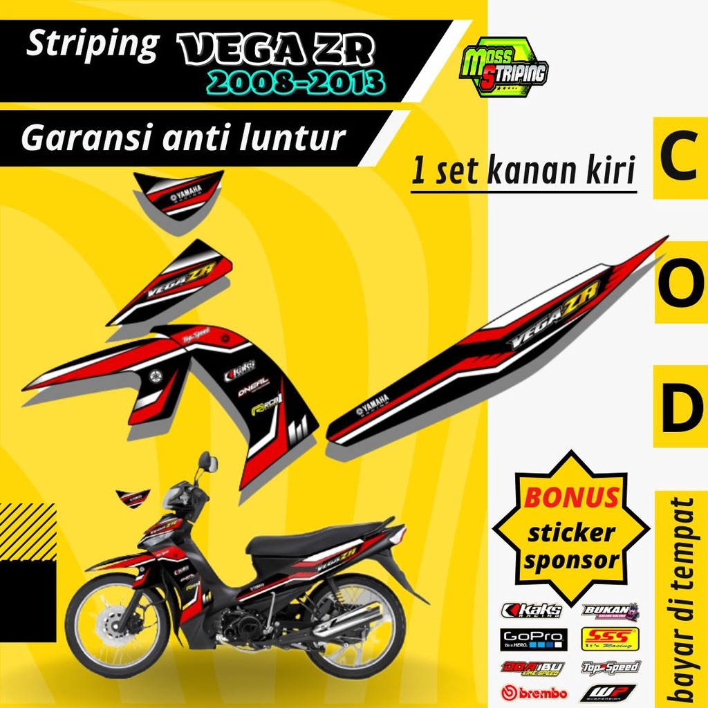 Striping Stiker Lis variasi decal Motor YAMAHA VEGA ZR 2008 2009 2010 2011 2012 2013 SEMI FULLBODY