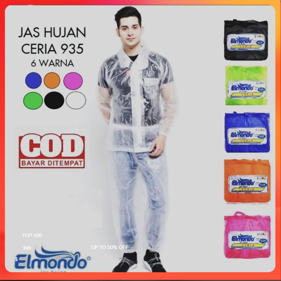 Jas Hujan Jaket Celana Elmondo Ceria 935 - Mantel Hujan Setelan Karet Murah Elmondo Ceria Tebal 0.06