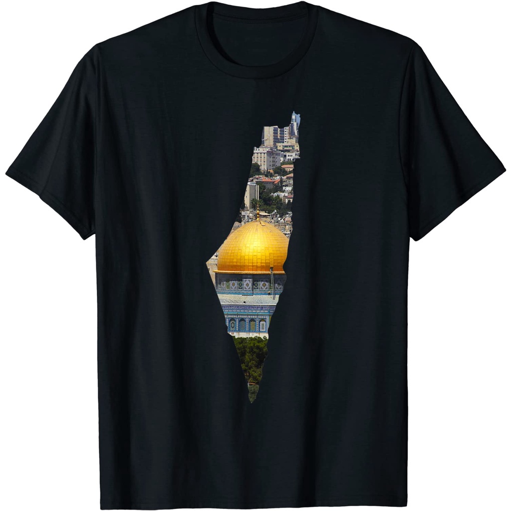 Kaos Retro Kasual Kaos Palestina Peta Yerusalem Al Aqsa Palestina