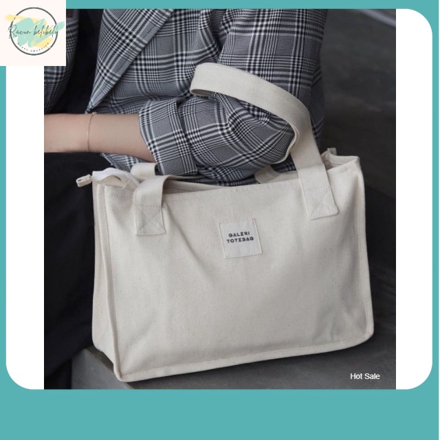 TAS TERBARU / GREIGE TOTEBAG KANVAS POLOS/ TOTEBAG