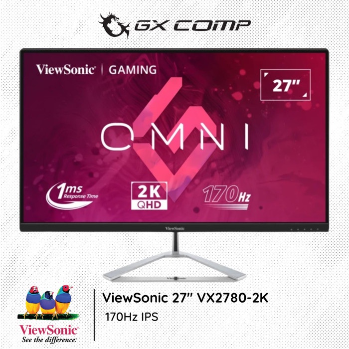 Monitor ViewSonic 27" VX2780-2K QHD 170Hz IPS Gaming Monitor