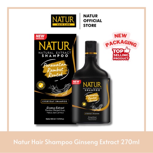 NATUR SHAMPOO EXTRACT GINGSENG 270 ML   - SHAMPO UNTUK RAMBUT RONTOK / ANTI HAIR FALL