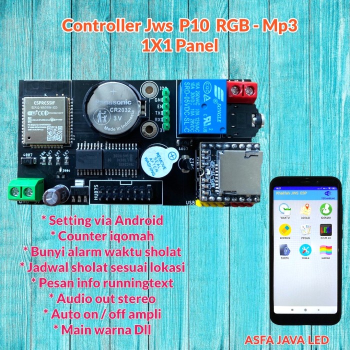 CONTROLLER JWS P10 RGB - MP3 - 1X1 PANEL
