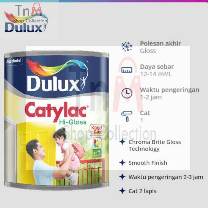 Cat Dulux Catylac Hi-Gloss PUTIH 1501 cat kayu besi || Cat Kayu Dulux || Cat Besi Dulux