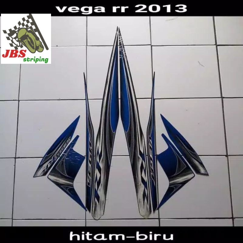 Striping vega rr sticker yamaha vega rr thn 2013 2014 hitam biru lis body vega