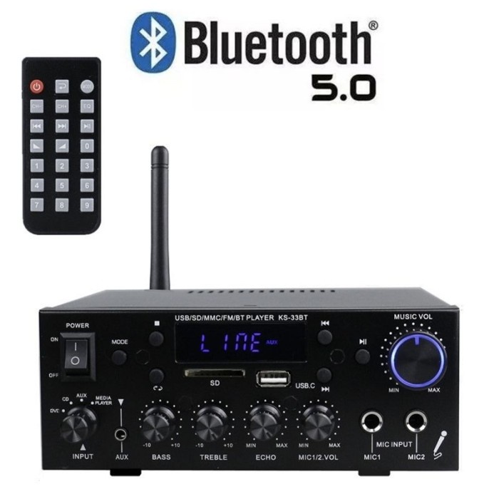 Kerndy Bluetooth EQ Audio Amplifier Home Theater FM 1000W-KS-33BT - 33BT NEW