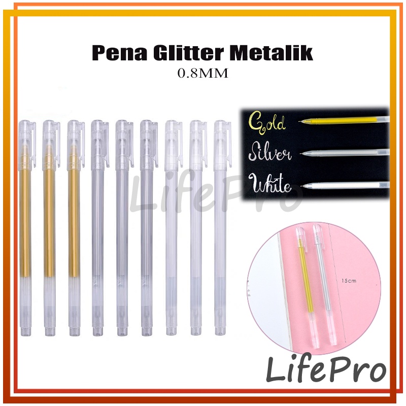 

Pena Glitter Metalik 0.8mm / Silver White Gel Ink / Pena Pulpen Gel / Pena Siswa Stabilo / Pena Stabilo Alat Tulis Siswa