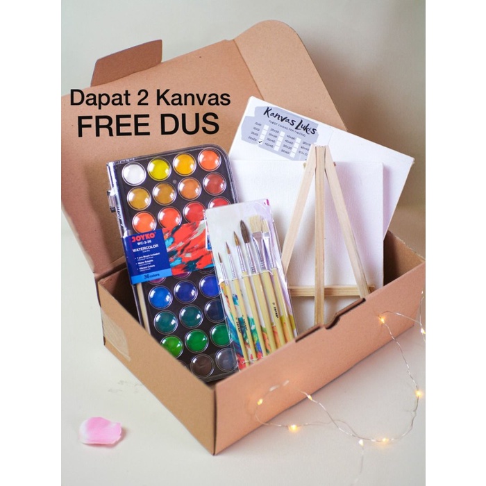 

Paket Lukis Komplit Kanvas Cat Air Kuas Painting Set Kado Hadiah - Giotto 12 color