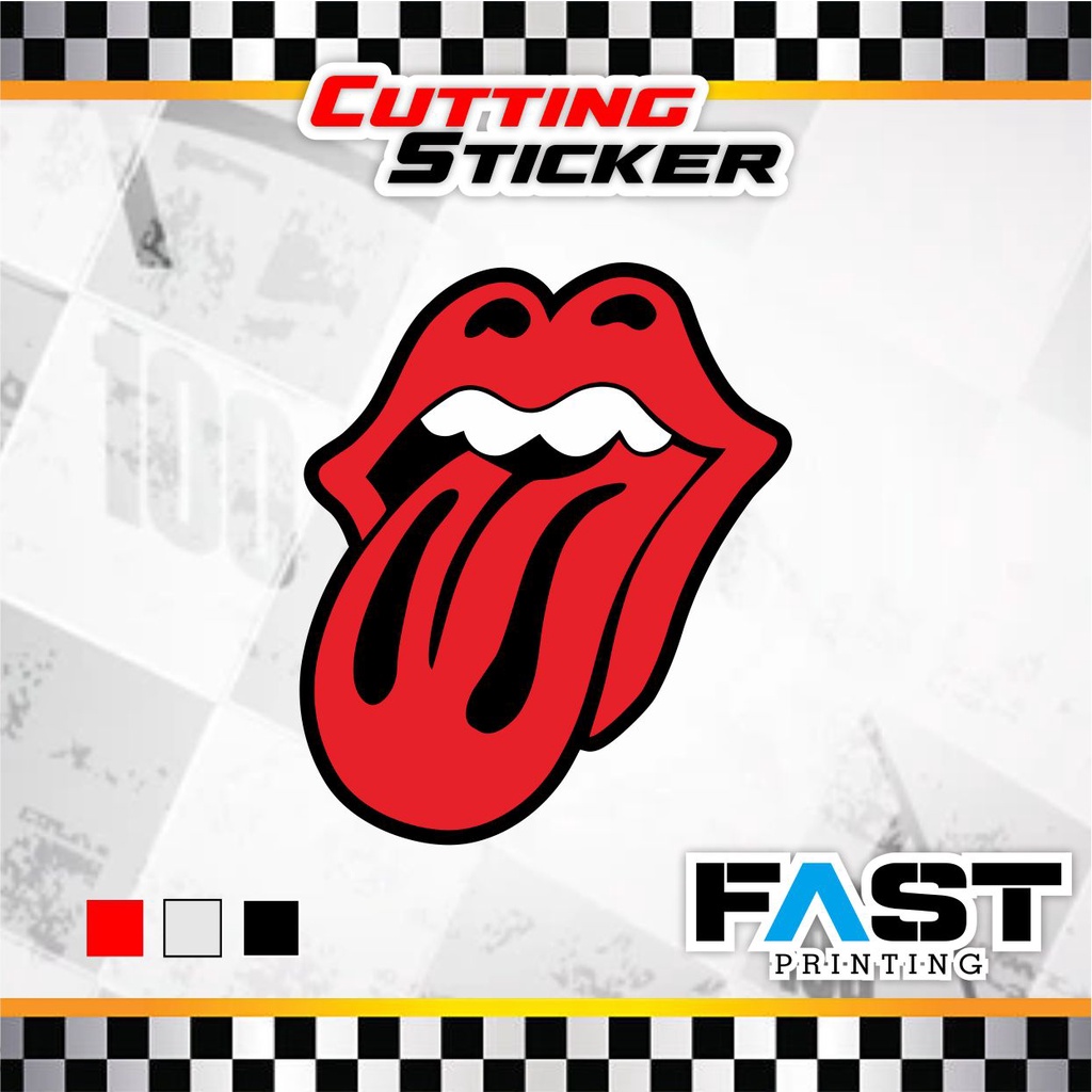 CUTTING STICKER LOGO ROLLING STONES l STIKER MOBIL MOTOR KEREN