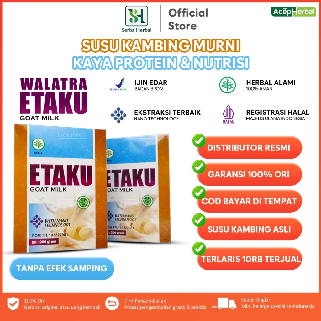 

SUSU ETAKU - WALATRA SUSU KAMBING GOAT MILK ETAWA ETAKU MURNI - AMAN UNTUK BUMIL DAN BUSUI - ASLI