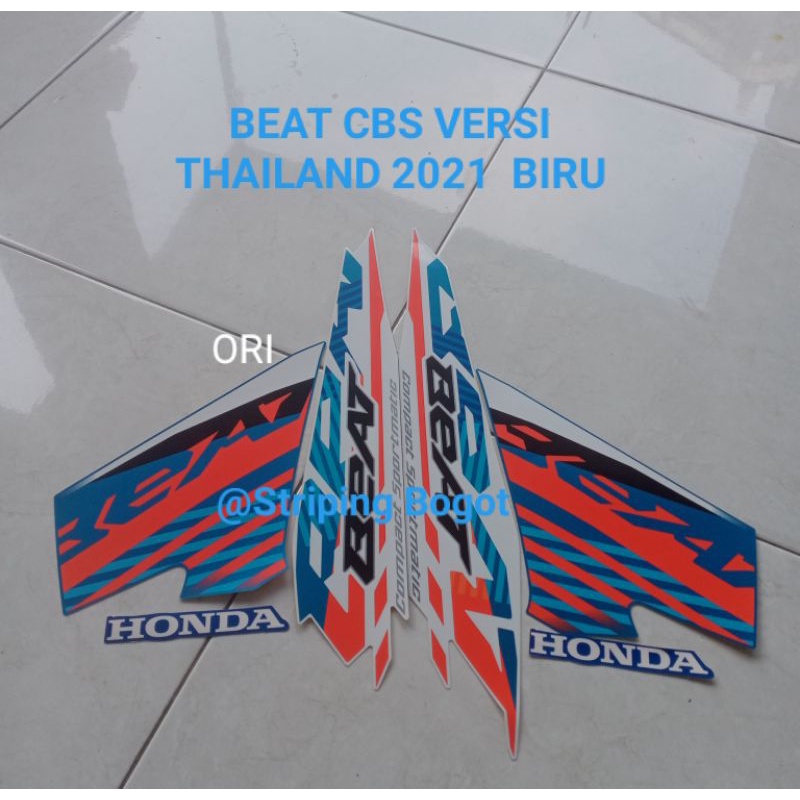 Striping Stiker Motor Honda Beat Cbs 2021 Thailand Blue