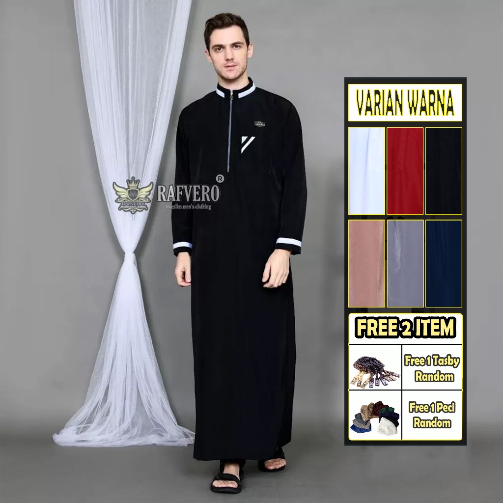 jubah pria polos motif list - gamis pria - jubah dewasa - baju koko