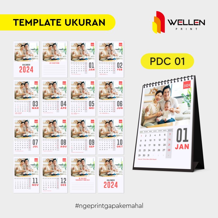 

WELLEN PRINT - Cetak Kalender Duduk Meja Custom Print Foto A5 Potrait - PDC 01