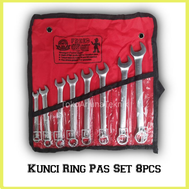 Kunci Ring Pas Freed 1Set Isi 8pcs (8mm-19mm) Komplit