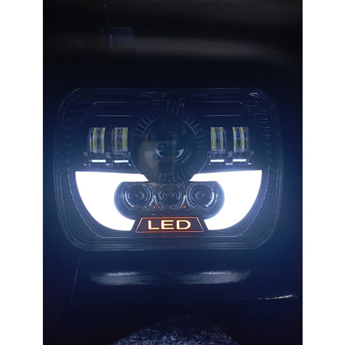 Lampu Daymaker Kotak 7 inch DRL SEIN RUNNING lampu depan motor mobil - Model LED