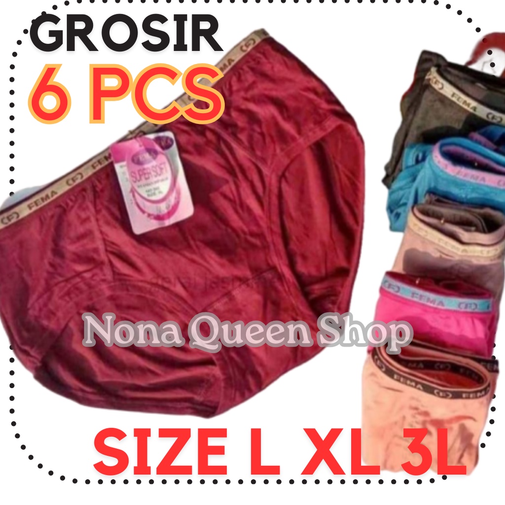 6 PCS CELANA DALAM WANITA FEMA