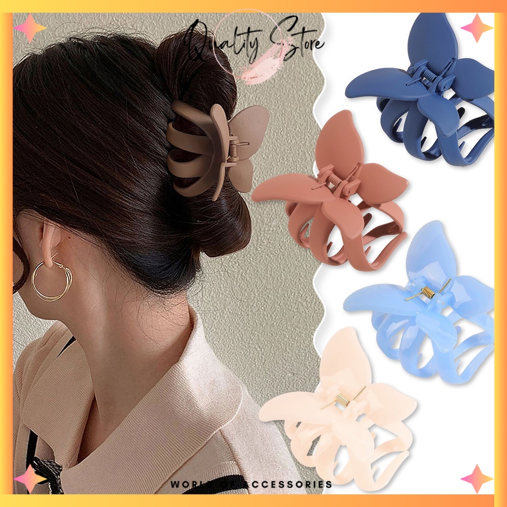 QS - JEPITAN RAMBUT KUPU-KUPU JUMBO DOFF 7CM  / JEDAI SALON MATTE DOFF KOREA BUTTERFLY