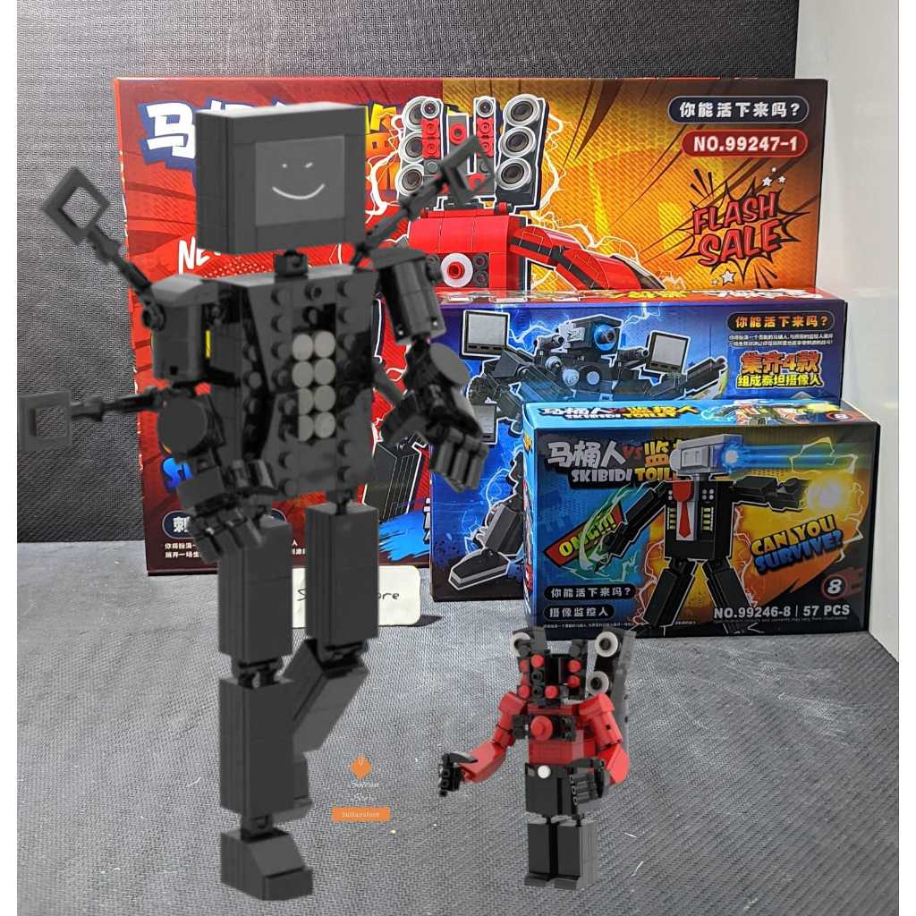 new skibidi Moc Skibidi Toilet Titan King Monitor Model Building Blocks Mainan LEGO Edukasi # topedo
