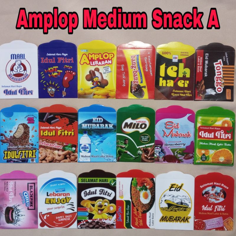 

SNACK A. BISA PILIH MOTIF. Amplop Lebaran Medium glossy sudah di lem