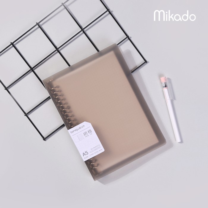 

FM - BEST SELLER LANGUO Loose Leaf Binder B5 -A5 Grid Pages / Binder note Grid - Clear Black A5