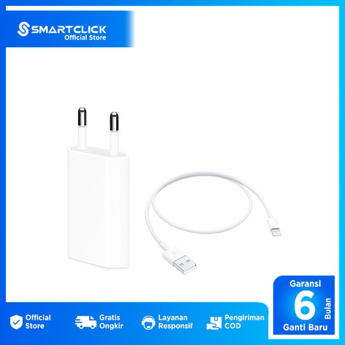 Charger USB to Lightning Cable 5W Compatible iPhone X Garansi