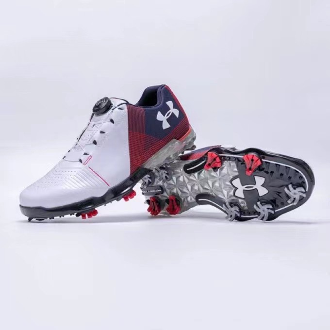 UA Golf BOA sepatu pria men golf shoes red white