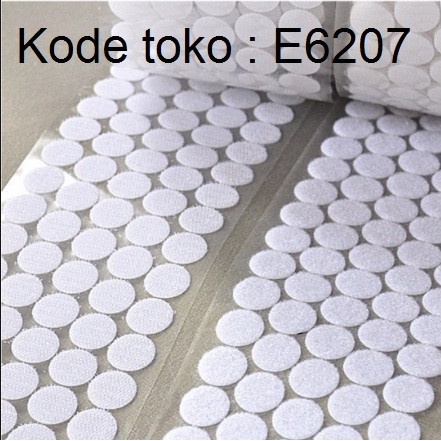 

Stiker bulat tempelan Perekat serbaguna Double sided Hook Loop Sticker - Putih OP27