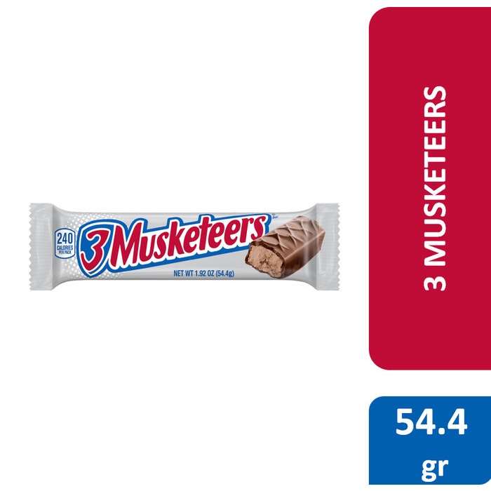 

3 Musketeers Chocolate - 1.92oz (54.4gr) - 1.92oz (54.4gr)