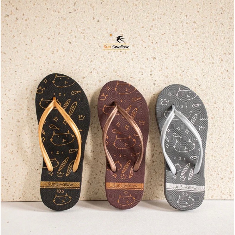 SANDAL JEPIT WANITA SUNSWALLOW CAT BAHAN KARET LENTUR