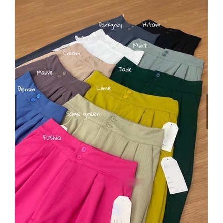 Jennie Knit Pants Celana kulot higwaist Knit Kancing Terbaru Viral [BISA COD]