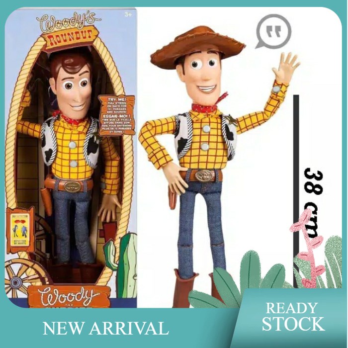Figure Boneka Toy Story Talking Woody Original Disney Pixar - Woody