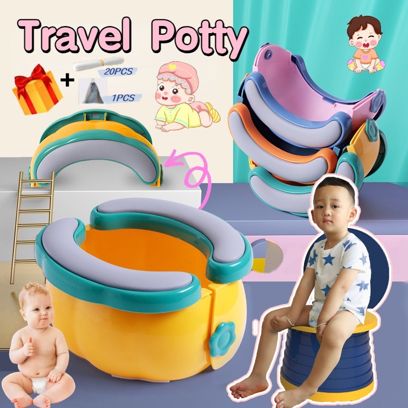【Beli 1 Dapat 3】Potty Baby Pispot Training Anak / Potty Travel Foam Seat / Bayi Potty Anak Portabel/